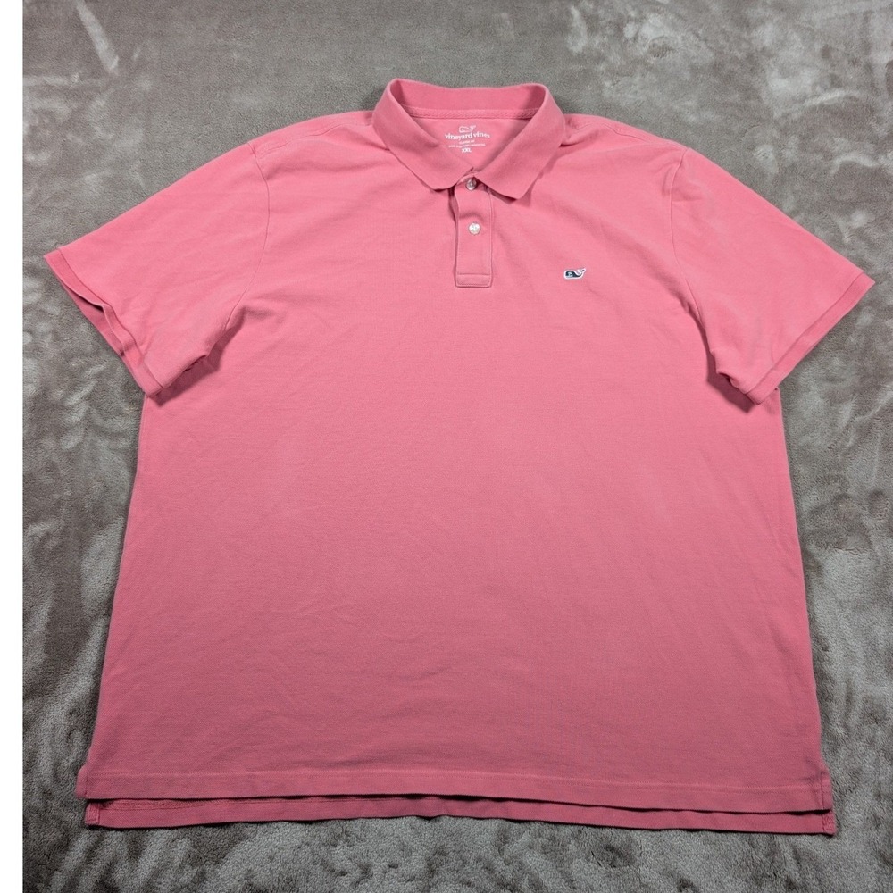 Vineyard Vines Polo Shirt Mens XXL Pink Classic Fit Short Sleeve Whale 1K0503